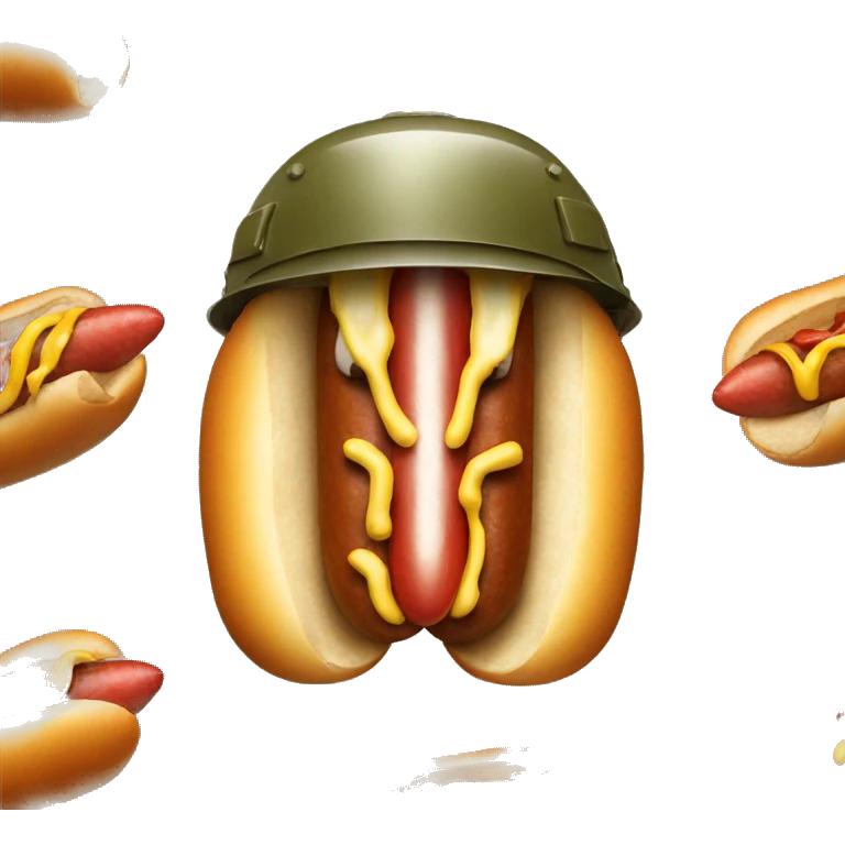 Hotdog with army helmet on head emoji