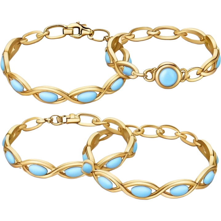 Light blue and gold bracelets emoji