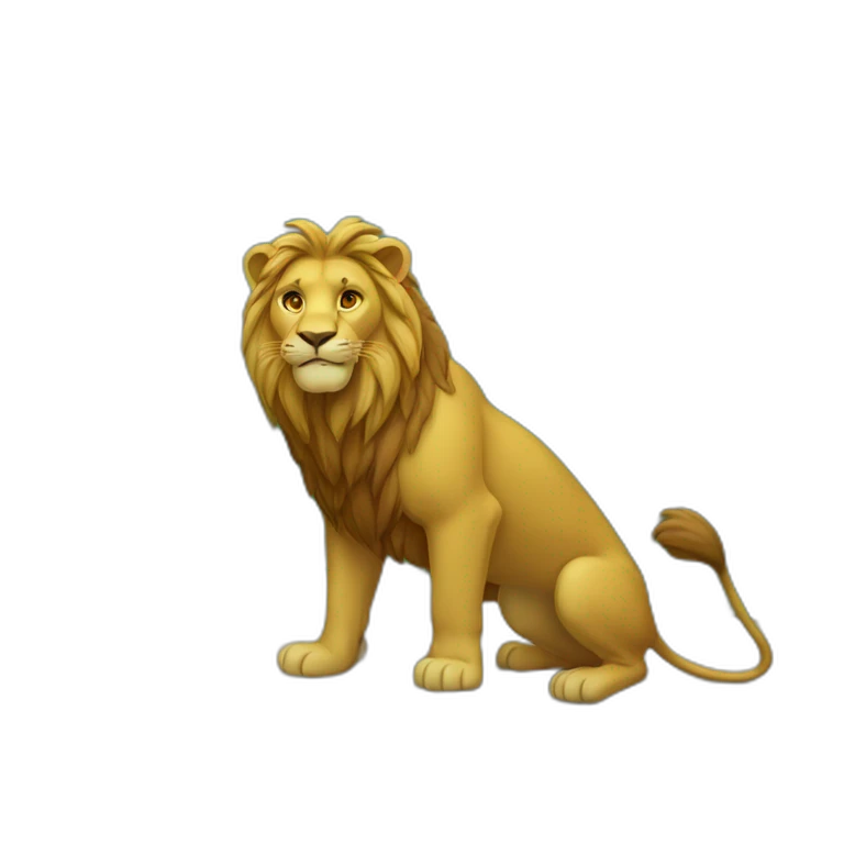 Chat sur lion emoji