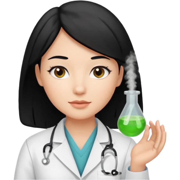 doutora cabelo preto de terapia ocupacional emoji