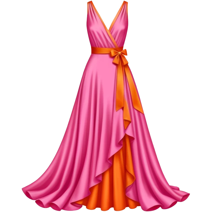 Yves Saint Laurent pink and orange gala dress emoji