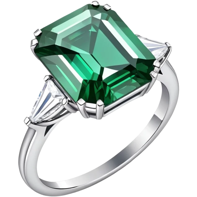 Emerald shaped diamond ring emoji