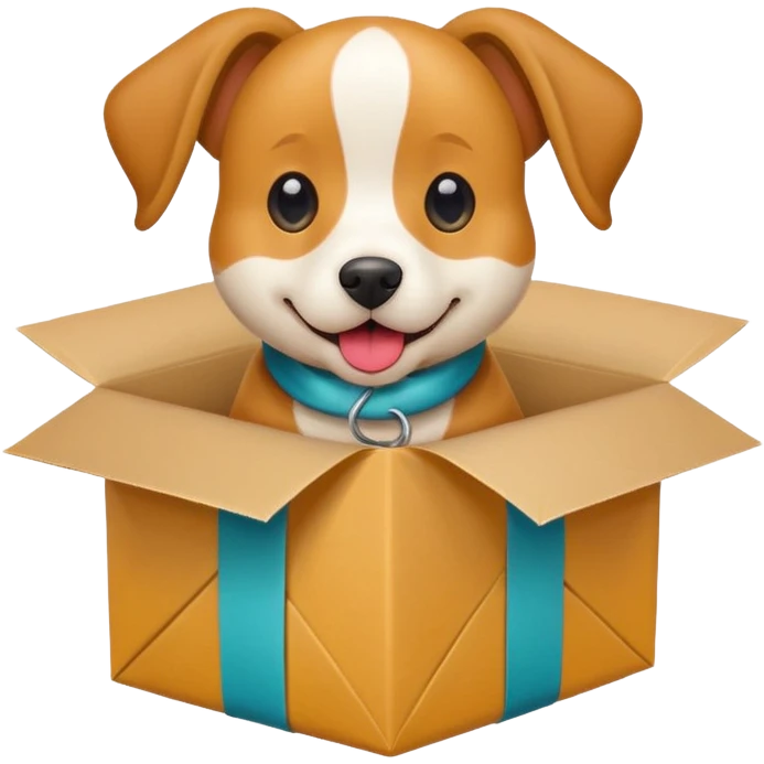 Dog in wrapped new yaer emoji