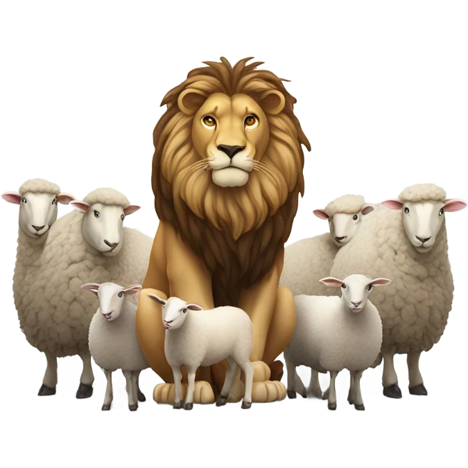 Lion among sheep  emoji