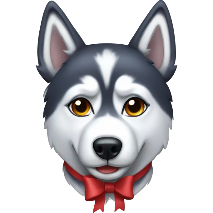 A husky with a bow emoji