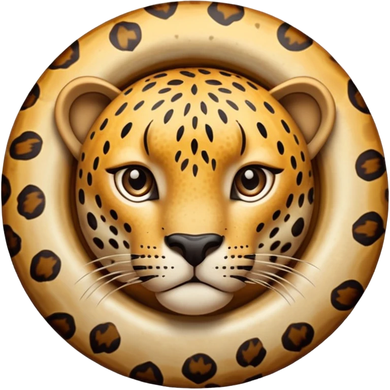 Leopard print circle with hole in the middle emoji