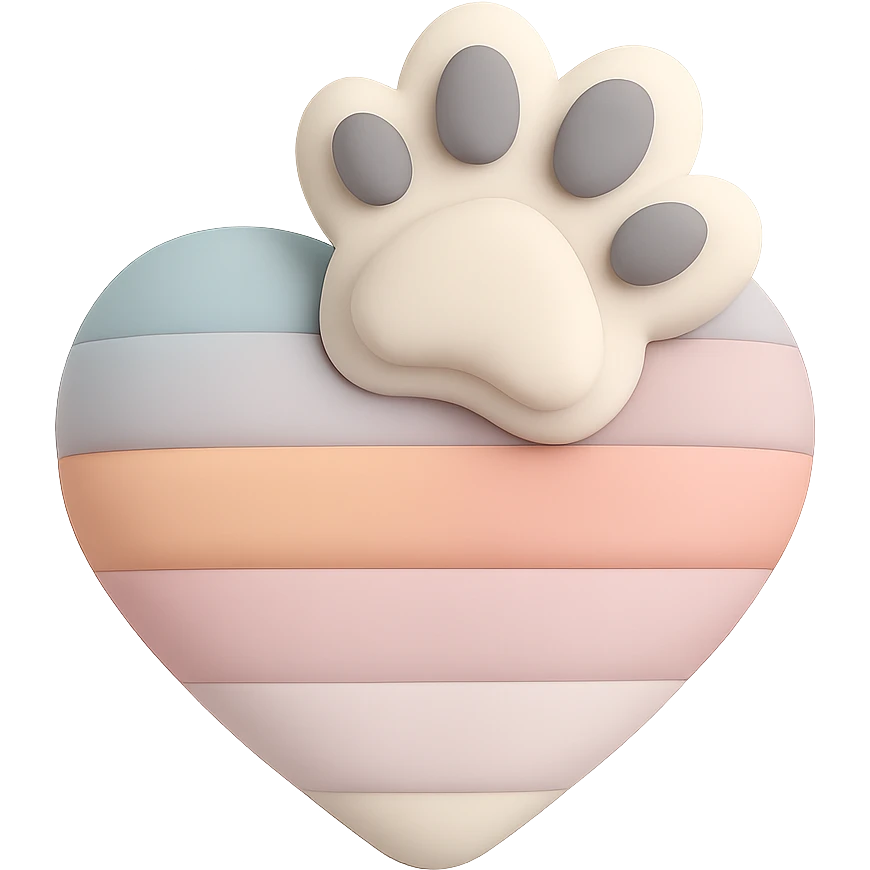 rainbow pride heart with a paw print on top, no text emoji