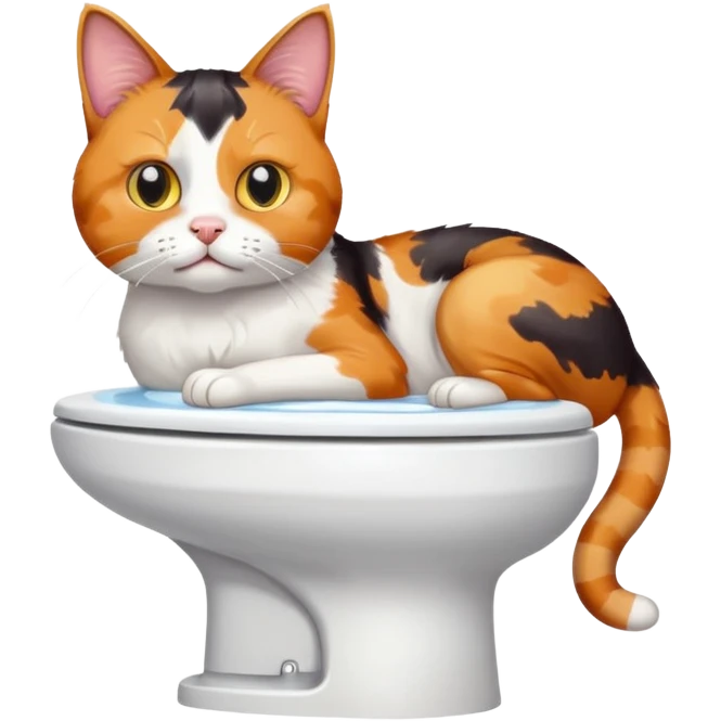 Kitty peeing on toilet  emoji