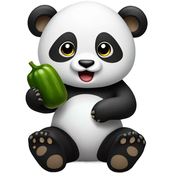 Panda eating pickles emoji