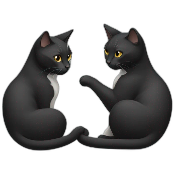 Two cats yin yang emoji