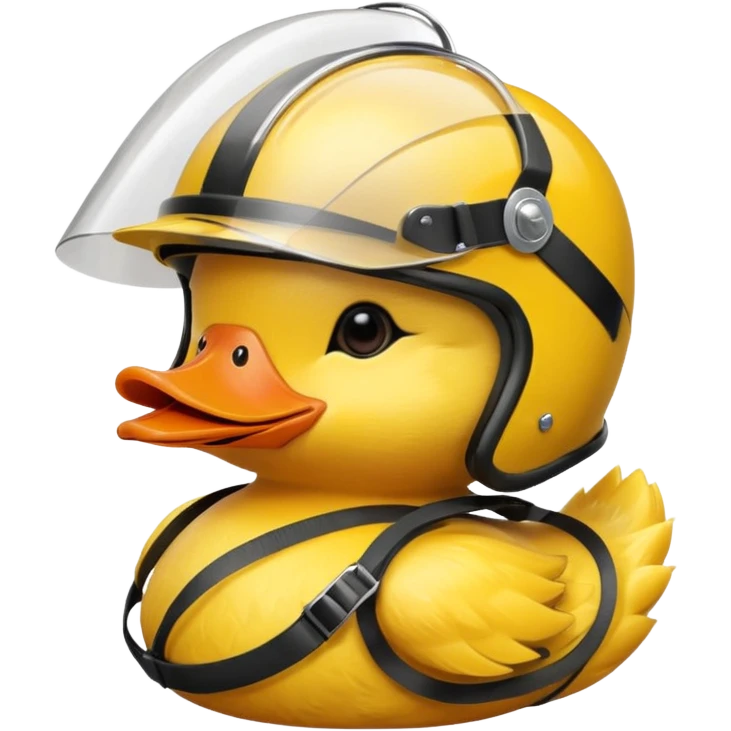 duck with race helmet  emoji