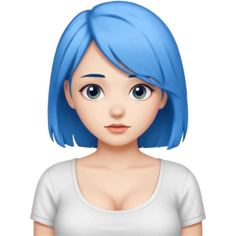 büyük memeli mavi saçlı çok güzel bir kız emoji