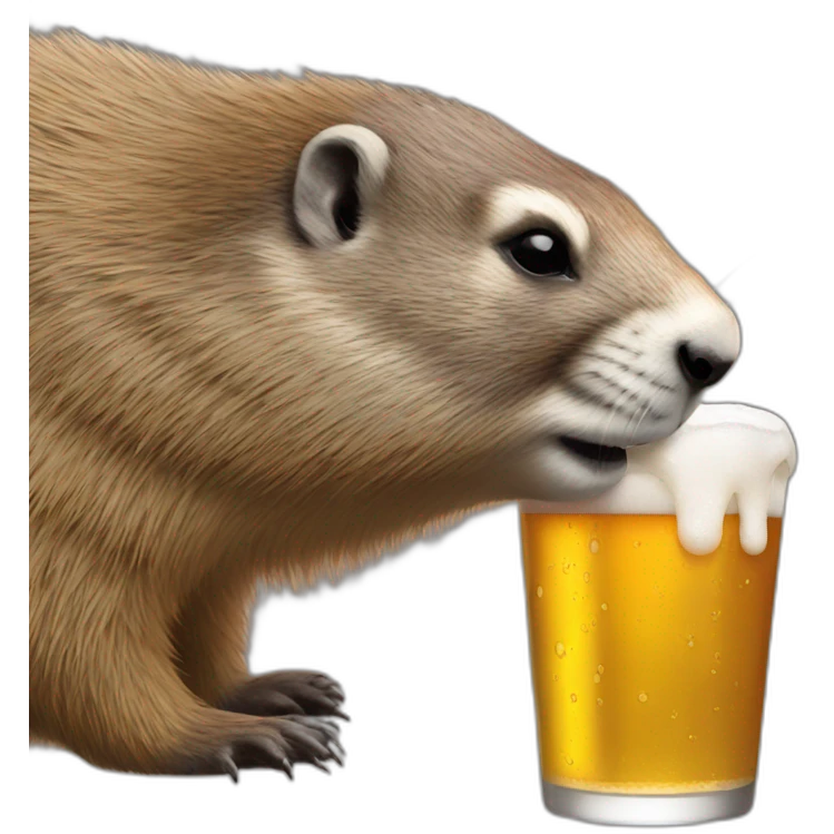 a marmot drinking a beer emoji