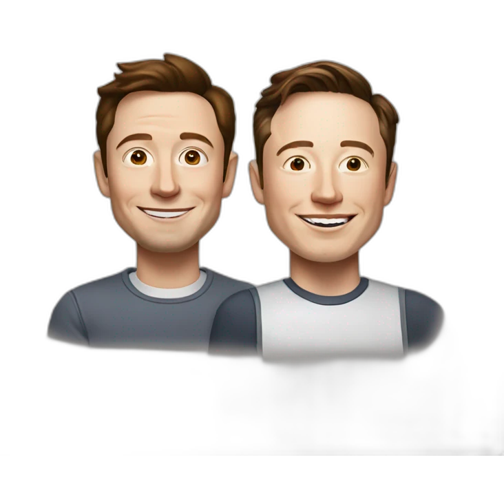 zuckerburg and elon musk kisisng emoji