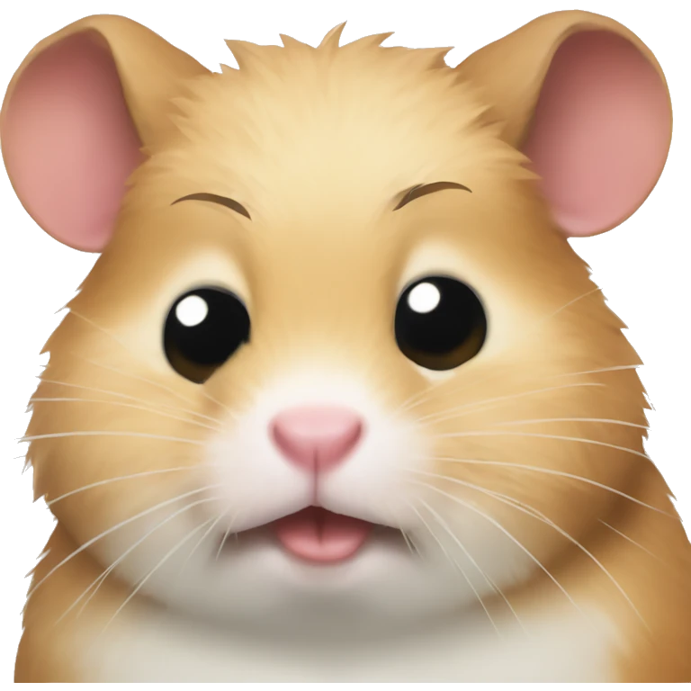 Crying hamster with a bow on its head emoji