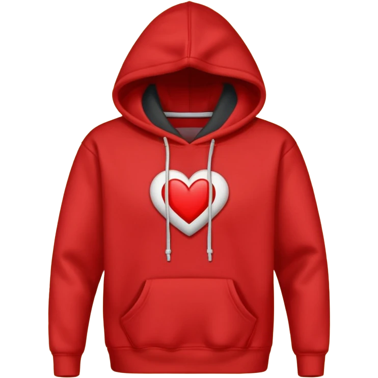 Hoodie with a heart symbol on chest emoji