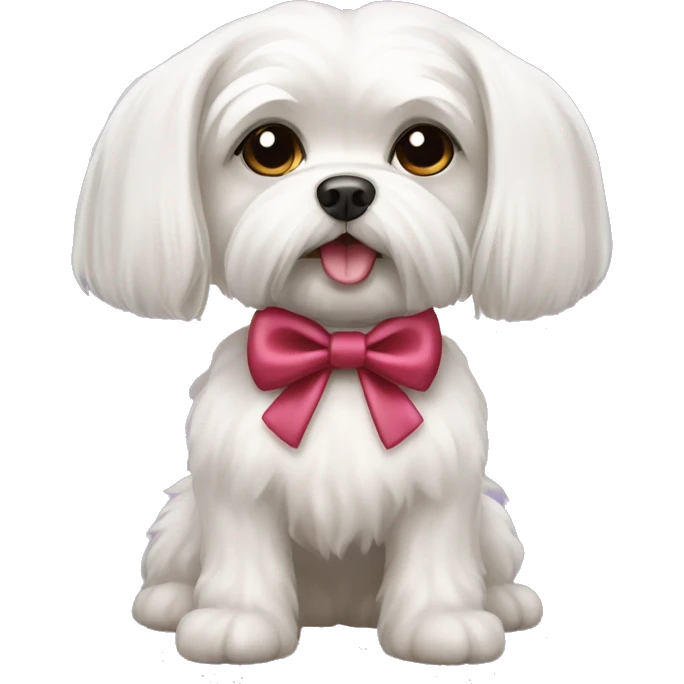Maltese dog wearing a bow emoji