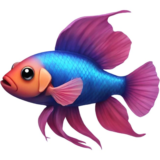 Beta fish with a human face emoji