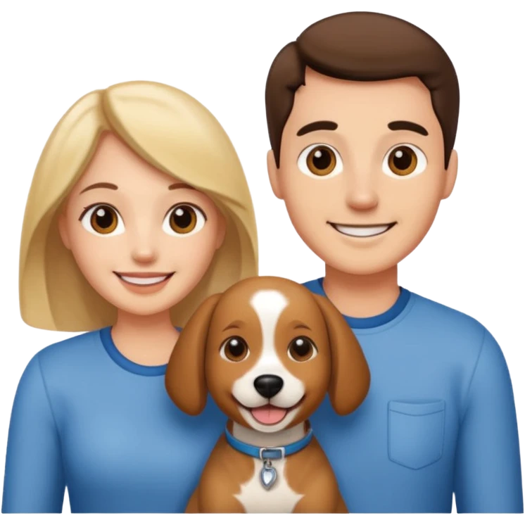 couple and their pet dog emoji