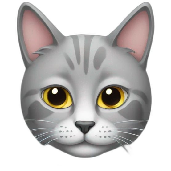 Gray cat with the letter s on his face emoji