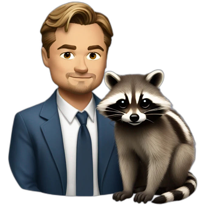 leonardo dicaprio with racoon emoji