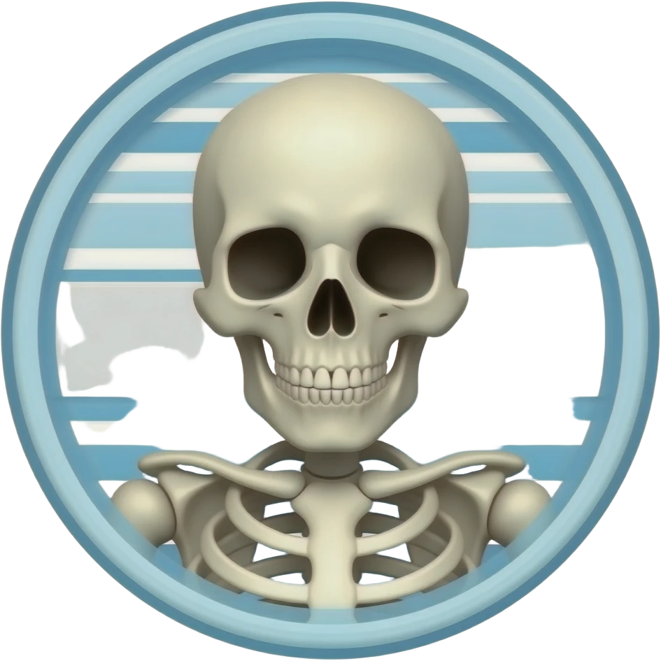 One skeleton head and shoulder with a circle and stripe symbol over it emoji