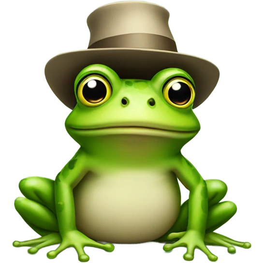 Frog with hat emoji