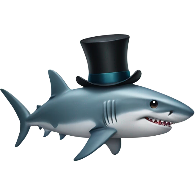 Shark with top hat emoji
