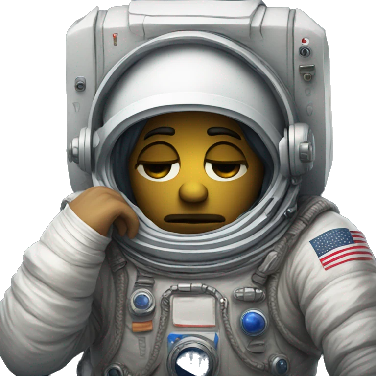 sad astronaut use iphone emoji