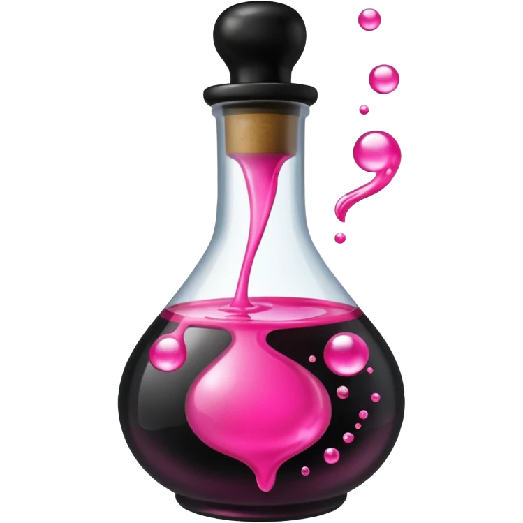 Black hot pink potion emoji