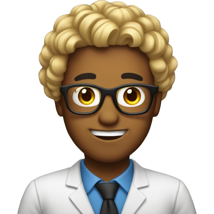 Geek with hair emoji
