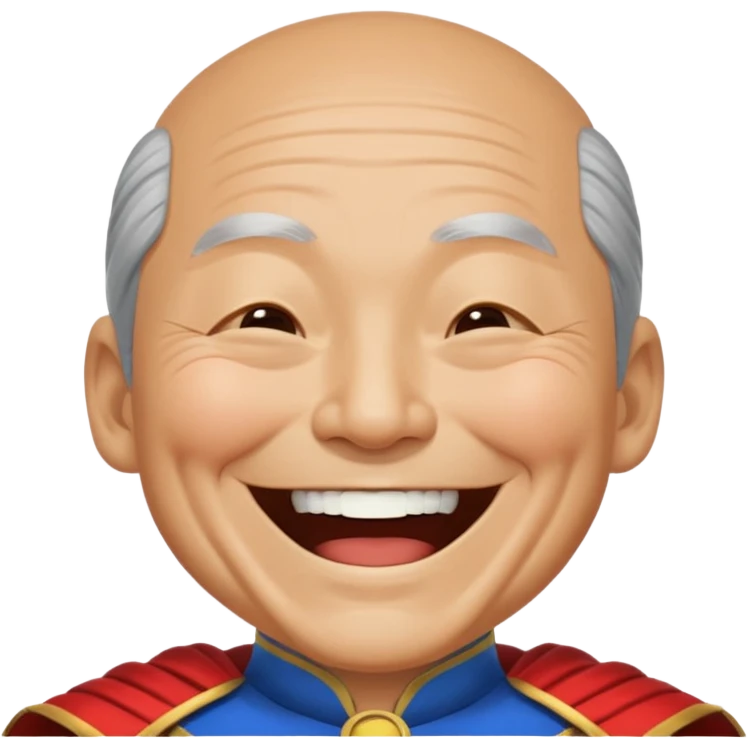 old Chinese superhero laughing with closed eyes emoji