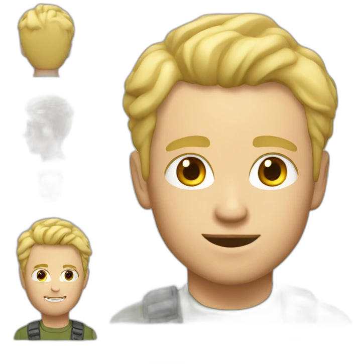 mountain trekker blonde man short hair no hat emoji