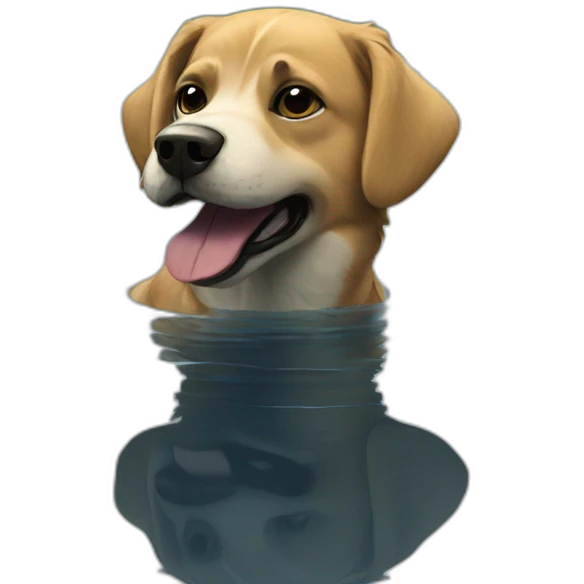 Dog in a lake emoji