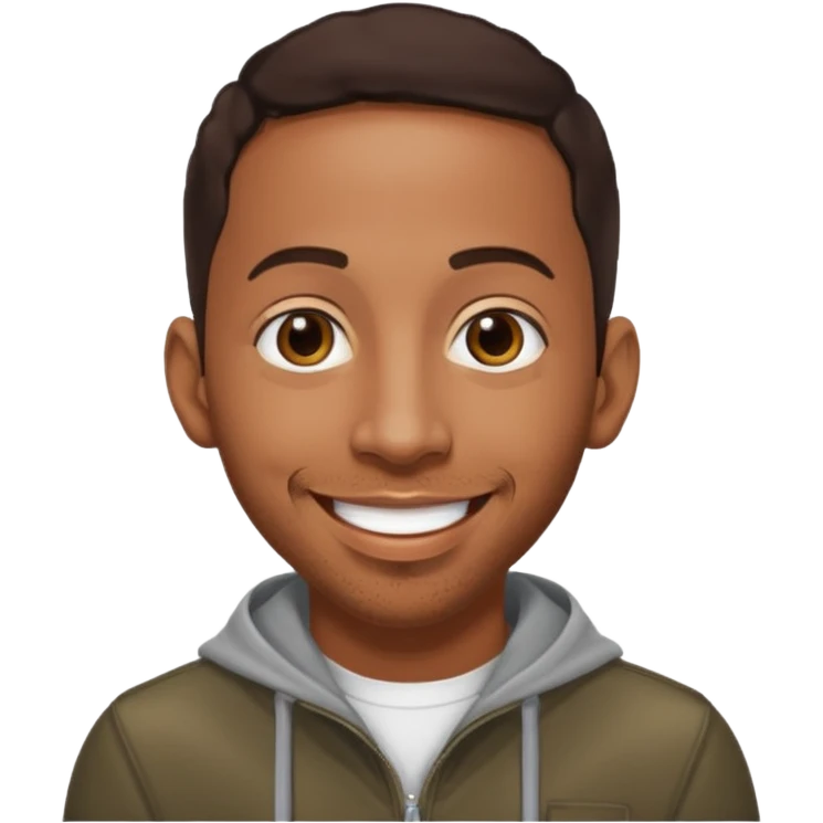 Ludacris with dark brown hair emoji