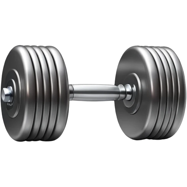 “3D glossy emoji of a dumbbell, bright colors, shiny plastic texture, soft reflections, cute rounded style, high detail, fitness icon, clean white background.” emoji