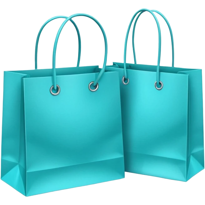 Two Turquoise colors shopping bags emoji