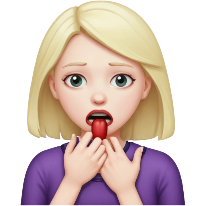 person chocking themselves girl  emoji