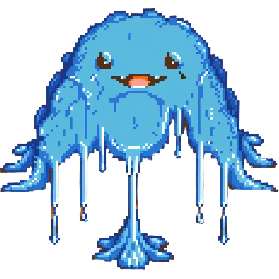 blue slime monster dripping goo emoji