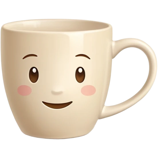 Pale beige mug with the inscription «good morning» emoji
