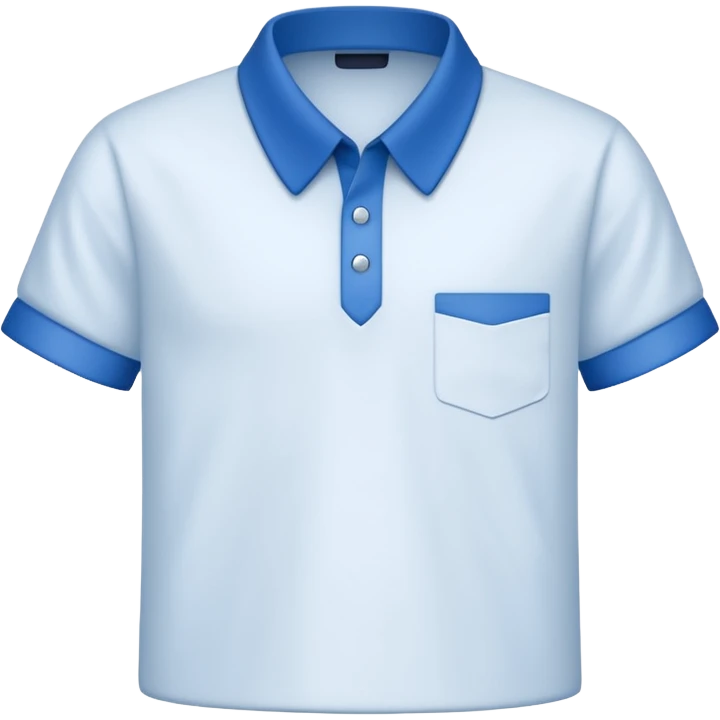 white shirt with blue collar, front view emoji