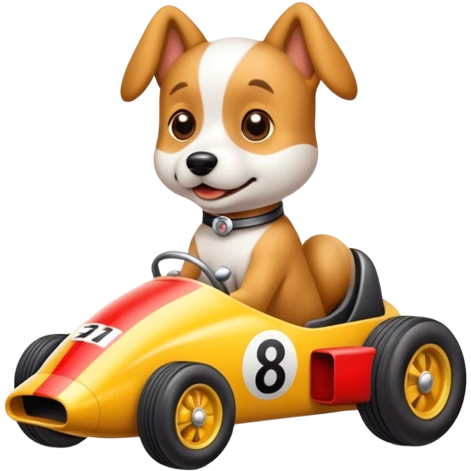 Dog in a race car emoji