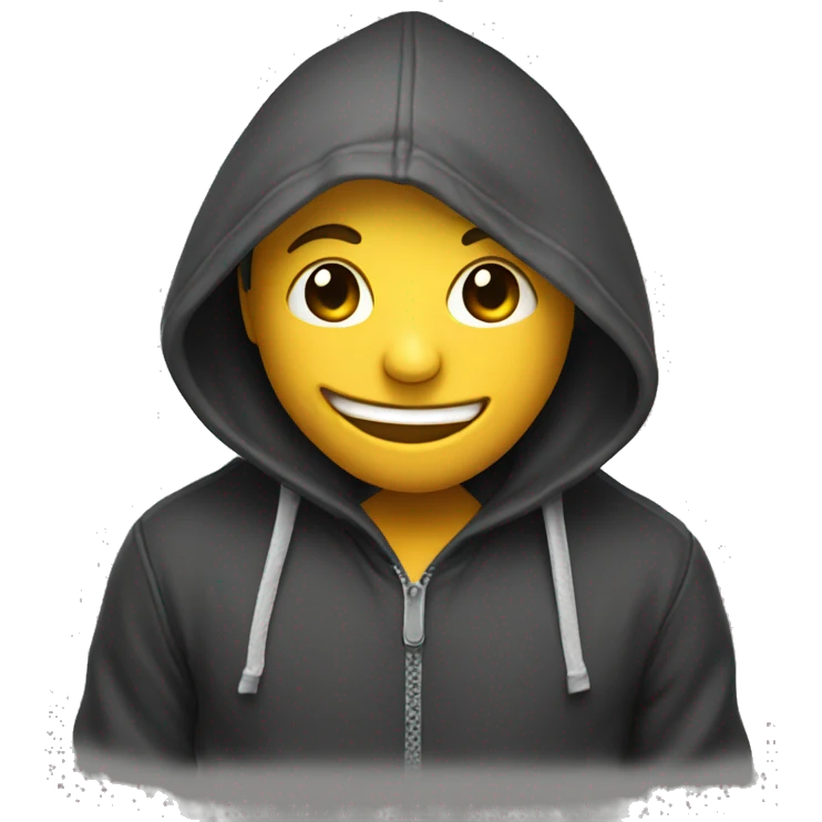 Smile face wearing hoodie emoji