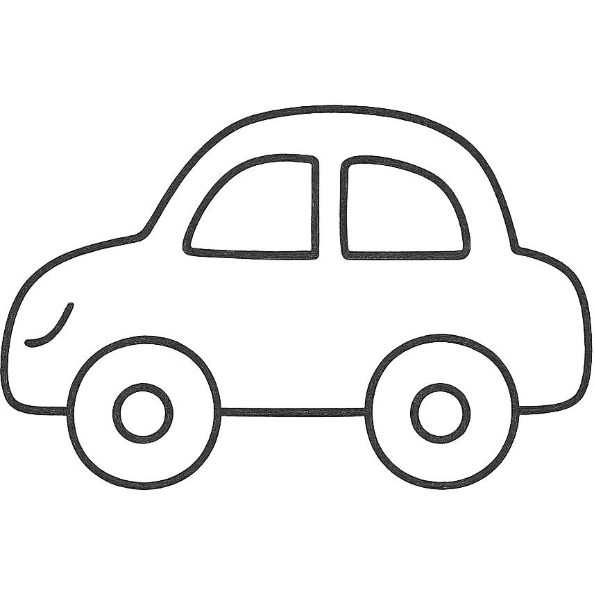 hand drawn outlined car icon emoji