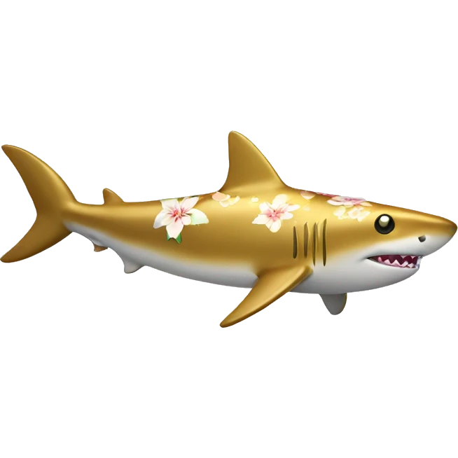 Golden shark with floral pattern on its body  emoji
