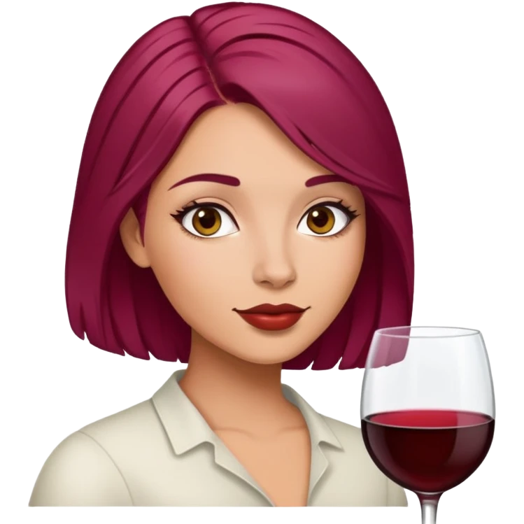 Wine colored hair Latina  emoji