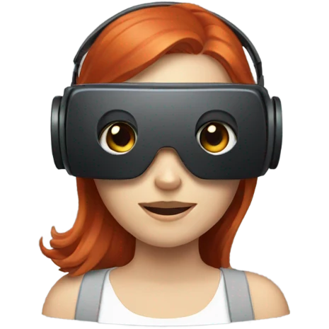 Redhead female wearing a VR headset  emoji