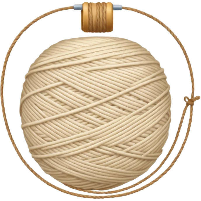 ball of knitting thread milk colour without anything emoji