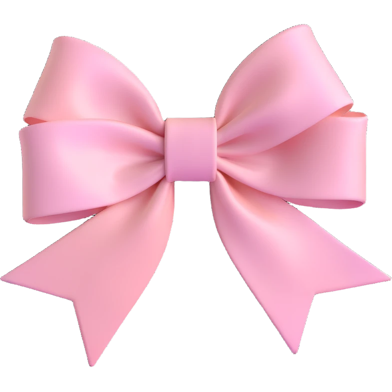 preppy pink bow, pastel pink, neat ribbon, subtle shine emoji