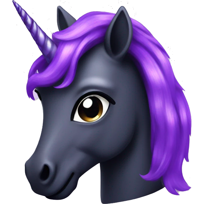 Sparkle black unicorn with a purple mane emoji